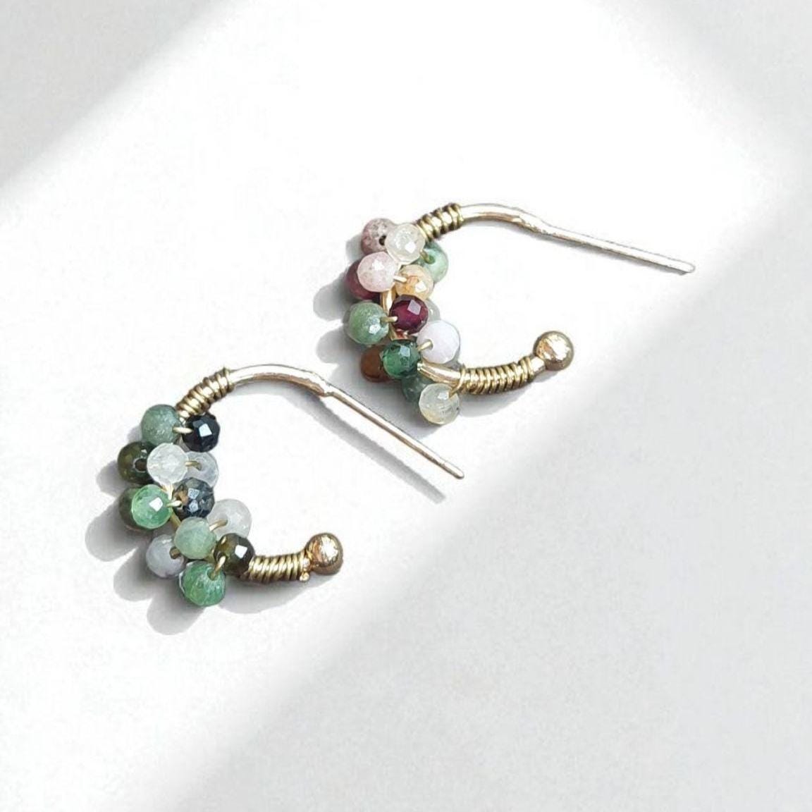 Ohrstecker Mit Turmalin Perlen - 18K Vergoldet Gold Plated Earrings Transparente Verschlusskappe Ohrstecker Mit Turmalin Perlen - 18K Vergoldet Gold Plated Earrings Transparente Verschlusskappe von hondgmochterSchmuck