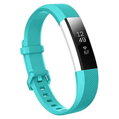 honecumi Armband Kompatibel mit Fitbit Alta/Alta Hr Smart Watch Ersatz Armbänder für Damen Herren, Alta Silikon Strap Buntes Klassisch Verstellbares Sport Band Zubehör - Kleine,GrüN von honecumi