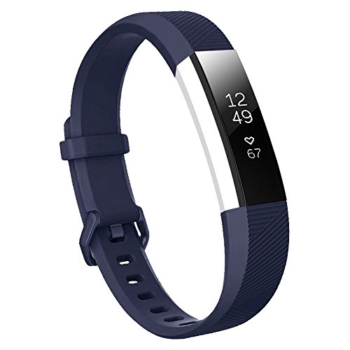 honecumi Armband Kompatibel mit Fitbit Alta/Alta Hr Smart Watch Ersatz Armbänder für Damen Herren, Alta Silikon Strap Buntes Klassisch Verstellbares Sport Band Zubehör - Kleine,Navy Blau von honecumi