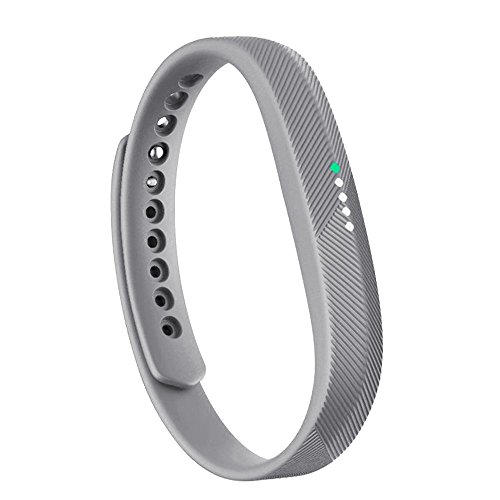 honecumi Armband Kompatibel mit Fitbit Flex 2 Smart Watch Ersatz Armbänder Band für Damen Herren, Flex 2 Silikon Strap Buntes Klassisch Verstellbares Sport Uhrenarmband Zubehör - Kleine,Grau von honecumi