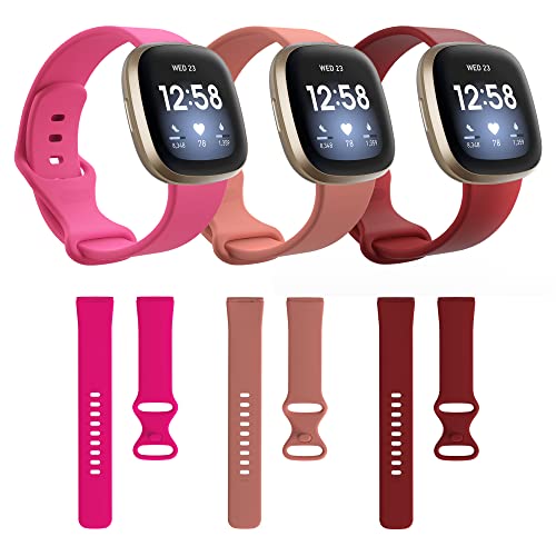 honecumi Armband Kompatibel mit Fitbit Sense/Versa 3 Smart Watch Ersatz Armbänder für Damen Herren, Versa 3 Silikon Strap Buntes Klassisch Verstellbares Sport Band Zubehör - Kleine von honecumi