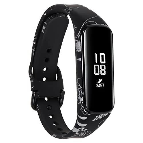 honecumi Armband Kompatibel mit Samsung Galaxy Fit 2 SM-R220 Blumen Ersatzarmband Damen Herren, Weiches Silikon Klassisches verstellbares Sport Wechselarmband Zubehör Stilvolles Armband von honecumi