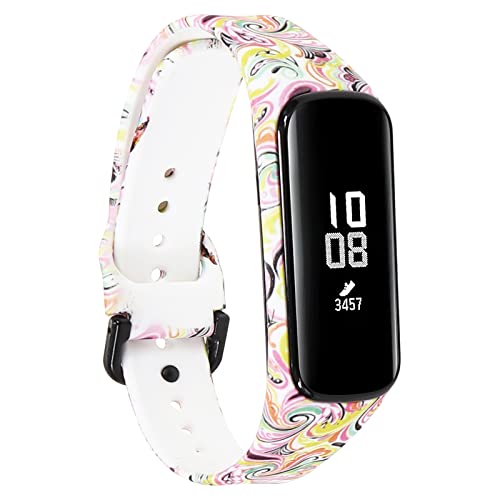 honecumi Armband Kompatibel mit Samsung Galaxy Fit 2 SM-R220 Blumen Ersatzarmband Damen Herren, Weiches Silikon Klassisches verstellbares Sport Wechselarmband Zubehör Stilvolles Armband von honecumi