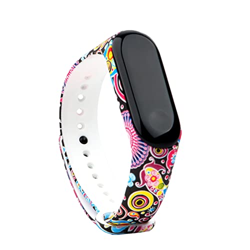 honecumi Armband Kompatibel mit Xiaomi Mi Band 3/4 Smart Watch Ersatz Armbänder Band für Damen Herren, Mi 3 Silikon Strap Buntes Klassisch Verstellbares Sport Uhrenarmband Zubehör,Pfau von honecumi