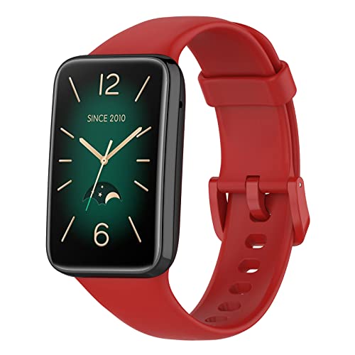 honecumi Armband Kompatibel mit Xiaomi Mi Band 7 Pro Smart Watch Ersatz Armbänder für Damen Herren, Mi 7 Silikon Strap Buntes Klassisch Verstellbares Sport Band Zubehör,Rot von honecumi