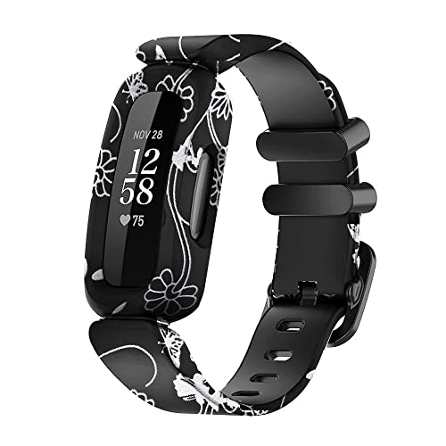 honecumi Ersatz Armbänder Kompatibel mit Fitbit Ace 3 Kinder Smart Watch Band Armband Strap Ersatzarmband Zubehör,Buntes Klassisch Verstellbares Sport Uhrenarmband für Ace 3 (Feengarten) von honecumi