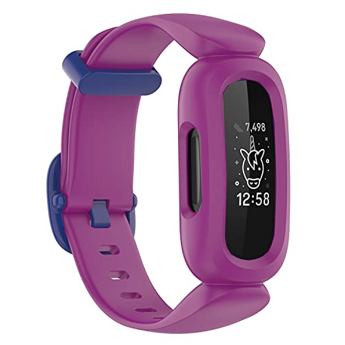 honecumi Ersatzarmband Kompatibel mit Fitbit Ace 3 Kinder Armband, Buntes Klassisch Verstellbares Sport Band Uhrenarmband für ACE 3 Armbands Wechselbänder - Dunkelviolett von honecumi