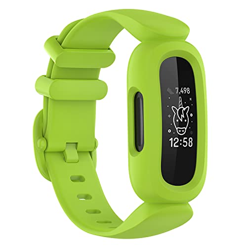 honecumi Ersatzarmband Kompatibel mit Fitbit Ace 3 Kinder Armband, Buntes Klassisch Verstellbares Sport Band Uhrenarmband für ACE 3 Armbands Wechselbänder - Gras-Grün von honecumi