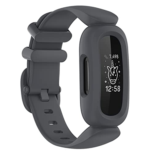 honecumi Ersatzarmband Kompatibel mit Fitbit Ace 3 Kinder Armband, Buntes Klassisch Verstellbares Sport Band Uhrenarmband für ACE 3 Armbands Wechselbänder - Grau von honecumi