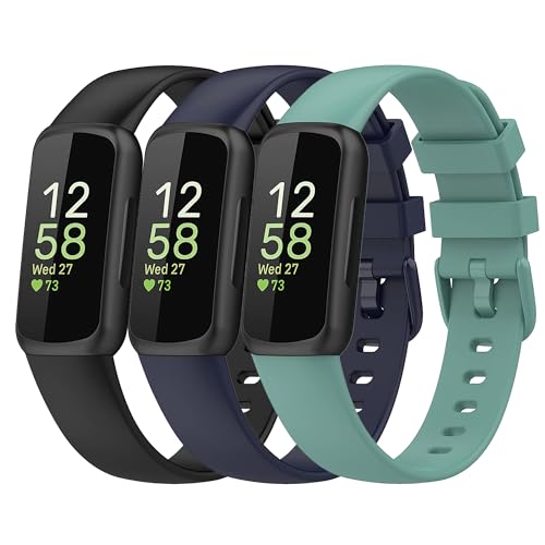 honecumi Kompatibel mit Fitbit Inspire 3 Armbändern für Herren, Inspire 3 Uhrenarmband für Damen, Silikon-Armband, Inspire 3 Sport, buntes Ersatzzubehör für Party/Urlaub, Größe L von honecumi