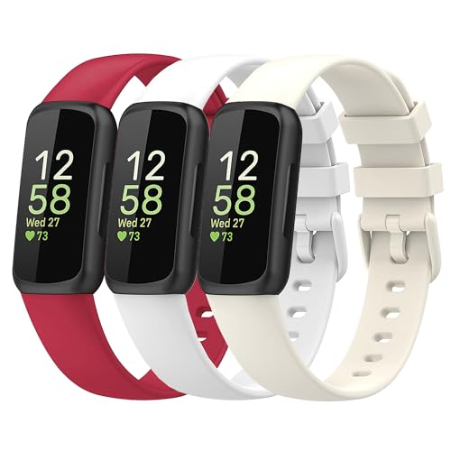 honecumi Kompatibel mit Fitbit Inspire 3 Bändern für Damen, Inspire 3 Uhrenarmband für Herren, Silikon-Armband, Inspire 3 Sport, buntes Ersatzzubehör für Party/Urlaub, Größe S von honecumi