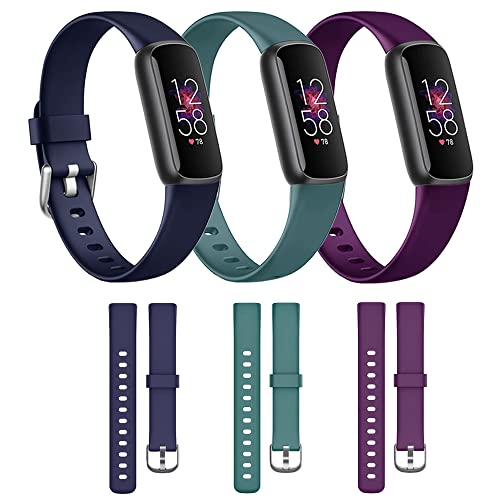 honecumi Kompatibel mit Fitbit Luxe Armbands für Damen Herren, Silikon Ersatzarmband Buntes Klassisch Verstellbares Sport Uhrenarmband Ersatz für Fitbit Luxe Wechselbänder - Kleine Größe von honecumi