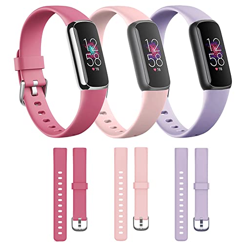 honecumi Kompatibel mit Fitbit Luxe Armbands für Damen Herren, Silikon Ersatzarmband Buntes Klassisch Verstellbares Sport Uhrenarmband Ersatz für Fitbit Luxe Wechselbänder - Kleine Größe von honecumi