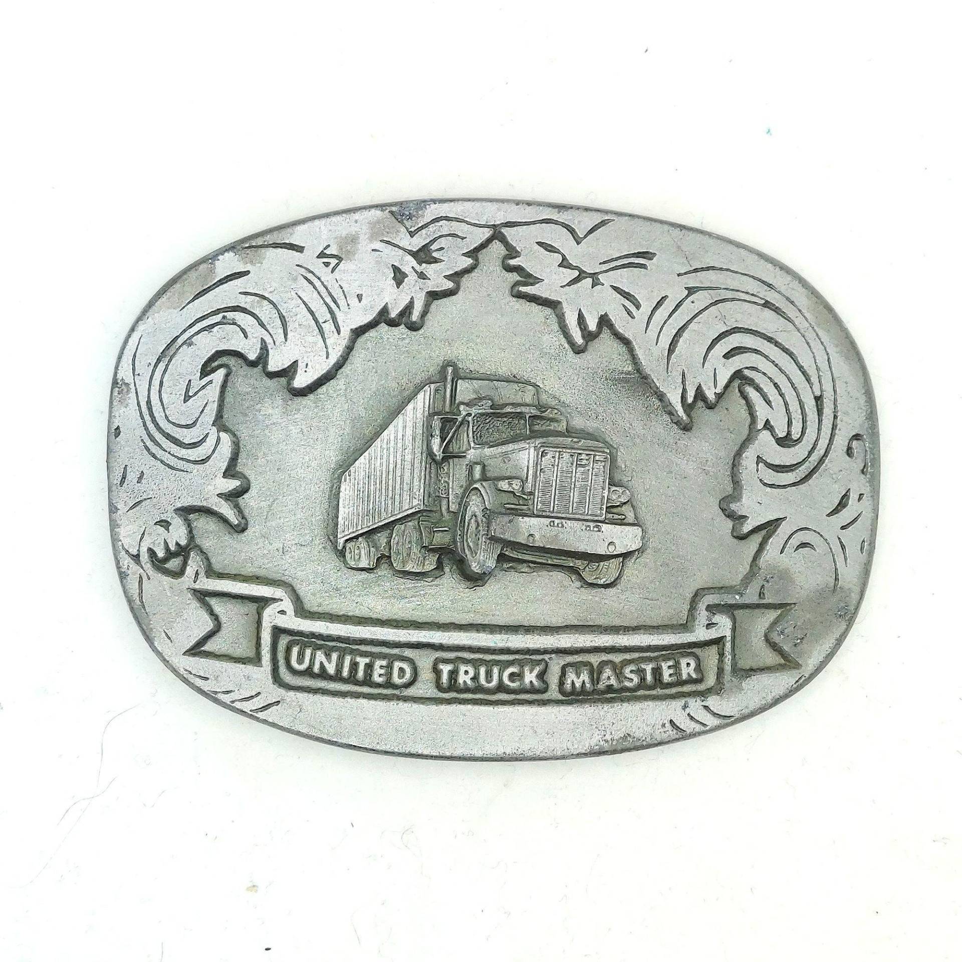 United Truck Master Gürtelschnalle Vintage Trucker Country Westlichen Asphalt Cowboy von honeyblossomstudio