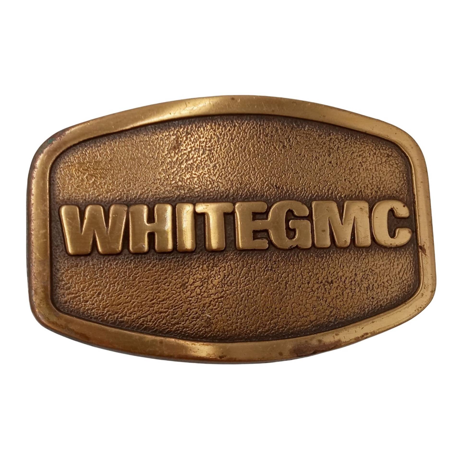 Weiße Gmc Gürtelschnalle Vintage Trucker Big Rig Semi Traktor Country Western Cowboy von honeyblossomstudio