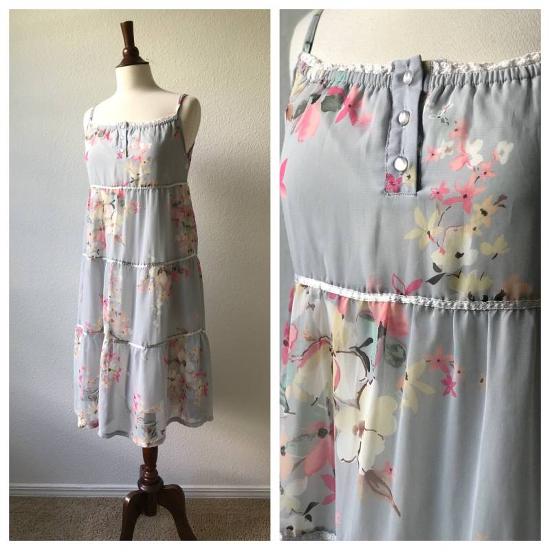 Flowy Hippie Langes Kleid Sz Klein von honeycombvintage