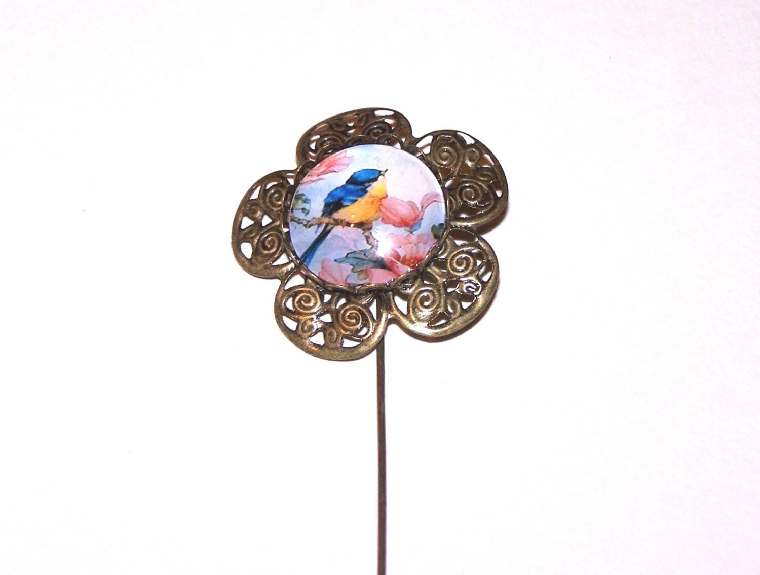 Bronze Vogel Und Blume Stickpin Bronze Vogel Und Blume Stickpin von honeylaura