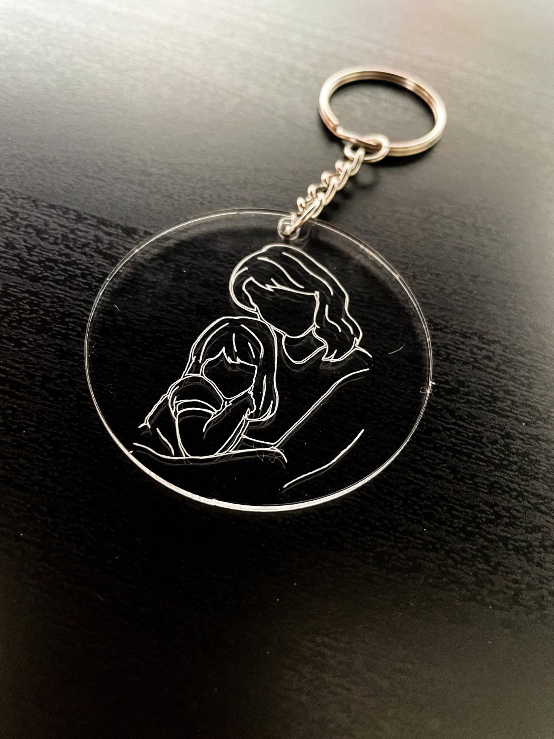Personalisierte Schlüsselanhänger Mit Foto Illustration Personalisierte Schlüsselanhänger Mit Foto Illustration von honeymoments