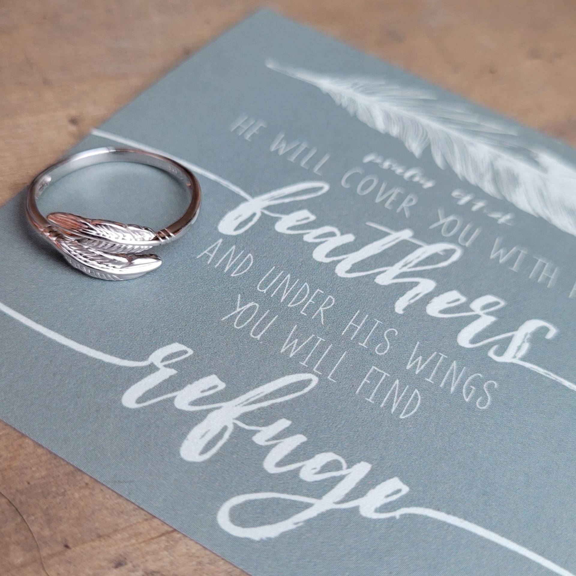 Der Refuge Feder Wickelring Psalm 91, 4 . Glaube Schmuck Der Refuge Feder Wickelring Psalm 91, 4 . Glaube Schmuck von honeyverse