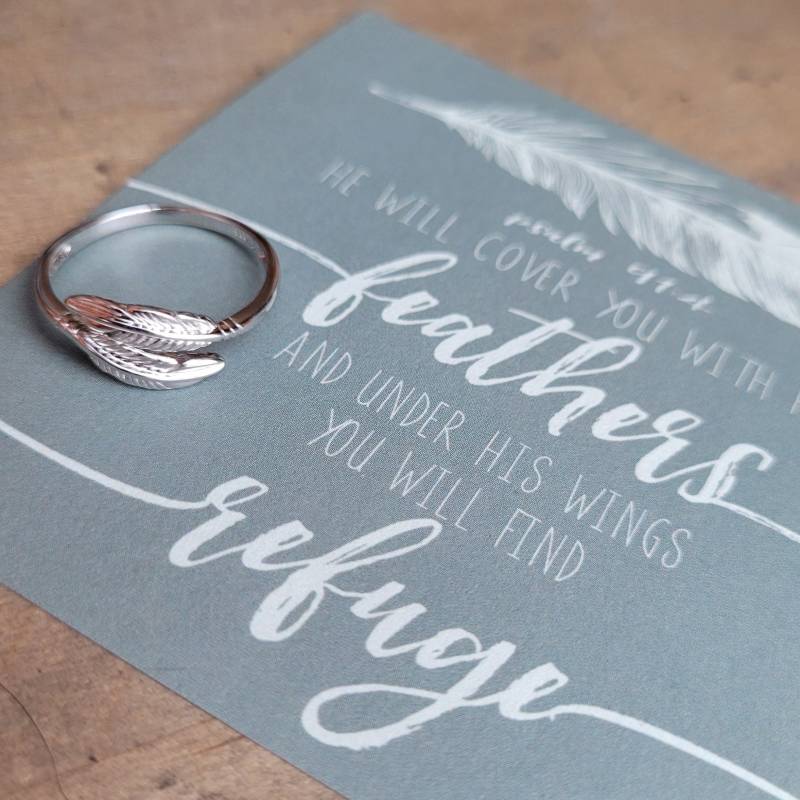 Der Refuge Feder Wickelring Psalm 91, 4 . Glaube Schmuck Der Refuge Feder Wickelring Psalm 91, 4 . Glaube Schmuck von honeyverse