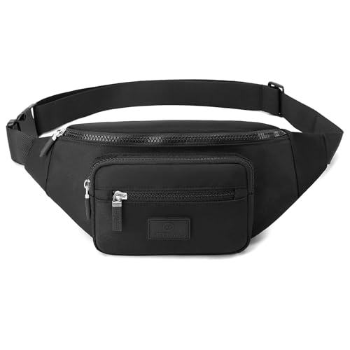 Bauchtasche Gürteltasche für Damen und Herren Hüfttasche Handytasche Sport Laufgürtel, Schwarz von hongking