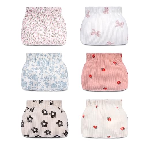 honitty Elastische Aufbewahrungstasche aus Kord, tragbarer Druckknopf-Organizer, Mini-Make-up-Tasche, Lippenstift-Tasche, große Kapazität, Geldbörse, Schmuck und kleine Gegenstände., 6 x Blumen honitty Elastische Aufbewahrungstasche aus Kord, tragbarer Druckknopf-Organizer, Mini-Make-up-Tasche, Lippenstift-Tasche, große Kapazität, Geldbörse, Schmuck und kleine Gegenstände., 6 x Blumen von honitty