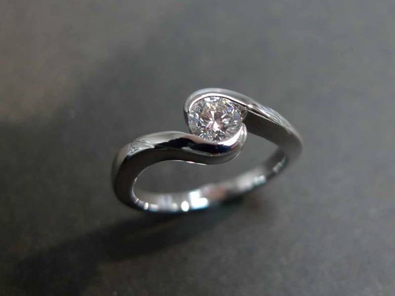 0.40Ct Diamant Solitär Verlobungsring in 14K Weißgold von honngaijewelry