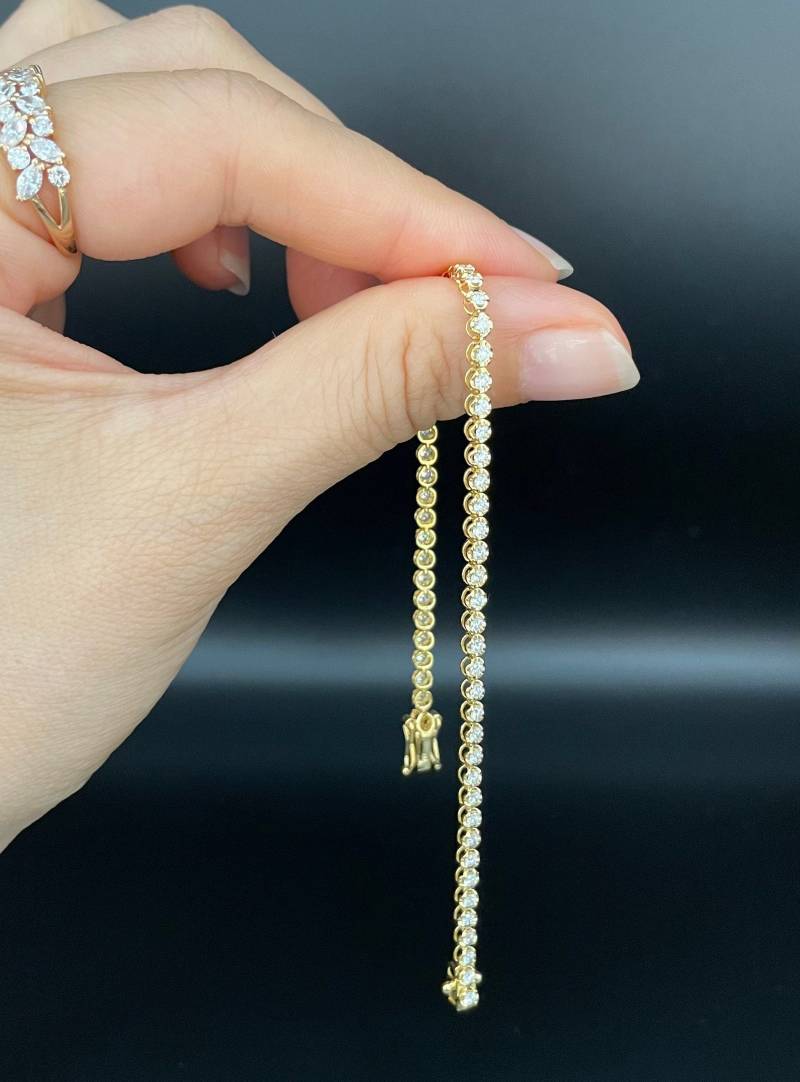 Cupcake Diamant Tennis Armband, Moissanite Lab Zuchtdiamant in 18K Verkauft Gold Armband Für Frauen Jahrestag Geschenk Cupcake Diamant Tennis Armband, Moissanite Lab Zuchtdiamant in 18K Verkauft Gold Armband Für Frauen Jahrestag Geschenk von HnjewelryStore