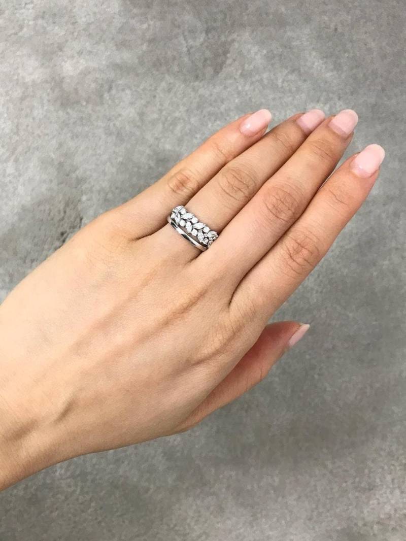 Diamant Ehering , Marquise Ring, Verlobungsring, Platin Ehering, Trauringe Mit Bands, Für Sie Diamant Ehering , Marquise Ring, Verlobungsring, Platin Ehering, Trauringe Mit Bands, Für Sie von HnjewelryStore