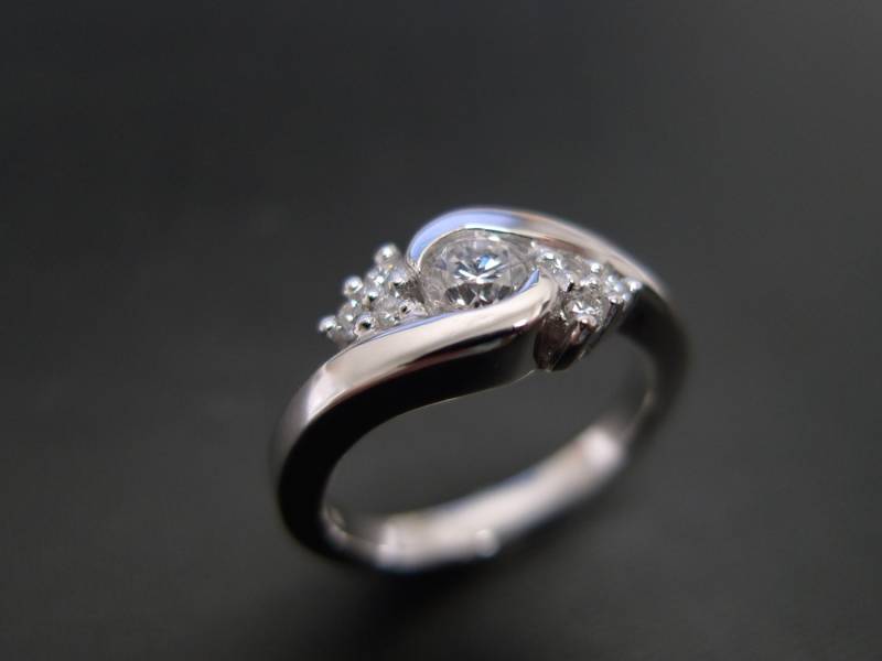 Diamanten Verlobungsring Aus 585Er Weißgold, Diamant Ehering, Diamantring, Einzigartiger Verlobungsring, Personalisierter Schmuck, Frauenringe von HnjewelryStore