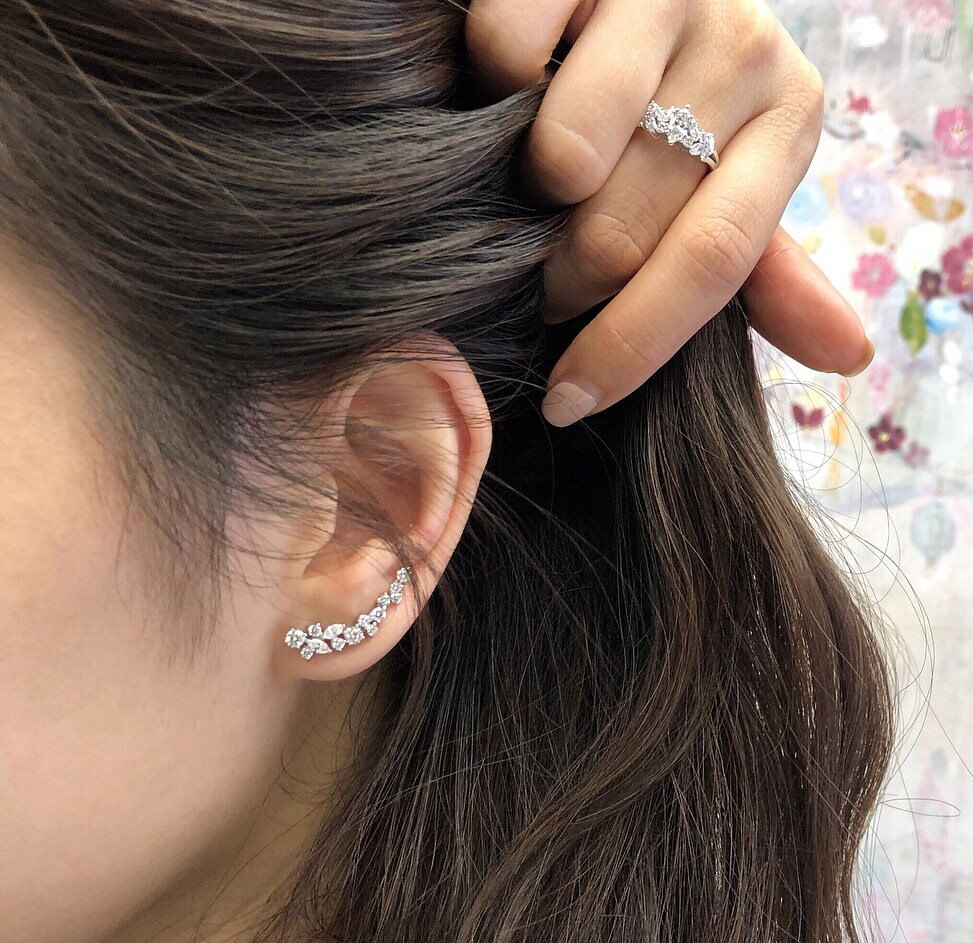 Marquise Diamant Ohrringe Aus 750Er Weißgold Marquise Diamant Ohrringe Aus 750Er Weißgold von honngaijewelry