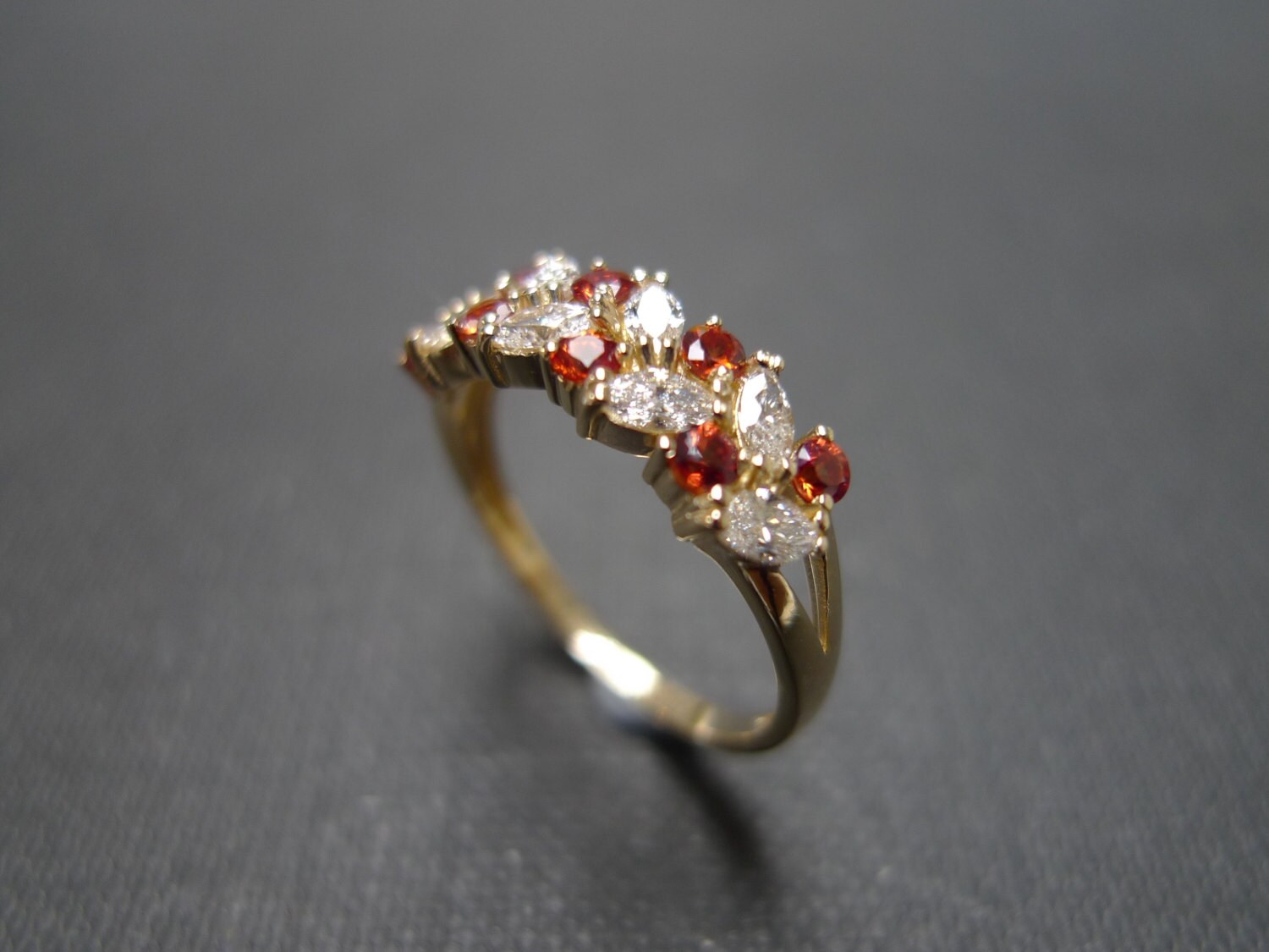 Marquise Diamant Und Citrin Ring 14K Gelbgold, Ring, Band, Verlobungsring Marquise Diamant Und Citrin Ring 14K Gelbgold, Ring, Band, Verlobungsring von honngaijewelry