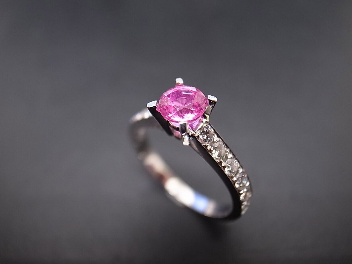 Saphir Ring | Verlobungsring Rosa Diamant 14K Gold Solitär Geburtsstein Edelstein-Ring Saphir Ring | Verlobungsring Rosa Diamant 14K Gold Solitär Geburtsstein Edelstein-Ring von honngaijewelry