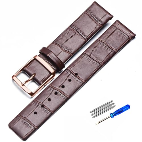 honyeuk Bambusmuster Echtes Leder Uhrenarmband Für CK K2G211K2G231K2Y211K2Y231 Armband Kette Dornschließe Herren Armband(Brownrose,20mm) von honyeuk