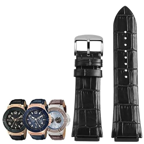 honyeuk Echtes Leder Uhrenarmband für GUESS W0040G3/W0040G5/W0247G3 Uhrenarmband(Blacks) von honyeuk