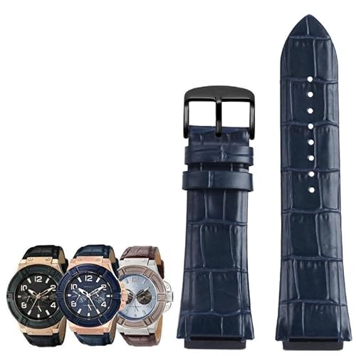 honyeuk Echtes Leder Uhrenarmband für GUESS W0040G3/W0040G5/W0247G3 Uhrenarmband(Blueb) von honyeuk
