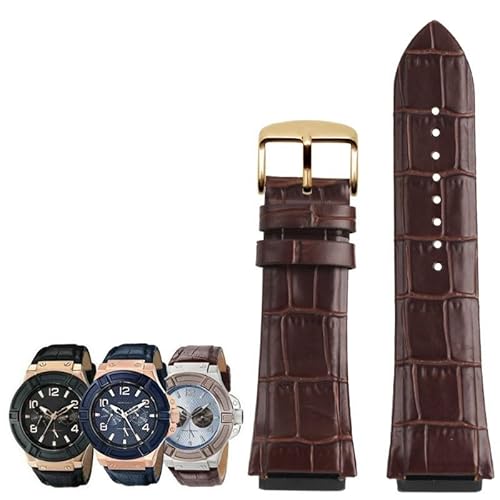 honyeuk Echtes Leder Uhrenarmband für GUESS W0040G3/W0040G5/W0247G3 Uhrenarmband(Browng) von honyeuk