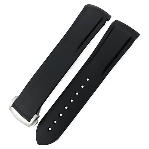 honyeuk Gummi-Uhrenarmband für Omega Seamaster 300/600 für Hamilton Frogman-Armband für IWC Pilot Mark(Black,18mm) von honyeuk