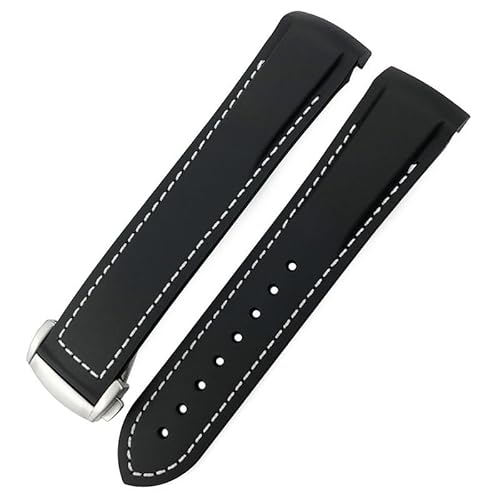 honyeuk Gummi-Uhrenarmband für Omega Seamaster 300/600 für Hamilton Frogman-Armband für IWC Pilot Mark(Blackw,18mm) von honyeuk
