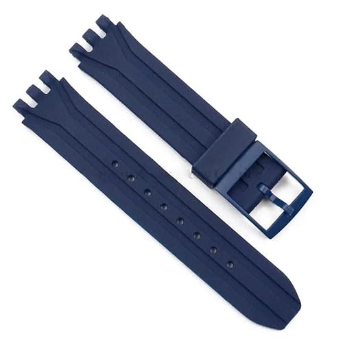 honyeuk Gummiband für Swatch SUIK400 SUIB400 Armband Silikon Herren Damen Sport Ersatzarmband Uhr 19mm(Blue) von honyeuk