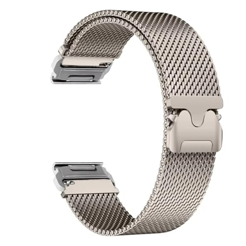 honyeuk Magnetisches Edelstahlarmband für Garmin Fenix ​​8 7X 7 Pro Fenix ​​6X 5X 5Plus Tactix 7 Forerunner 965 955 Quick Fit Armband Uhrenarmband(Titanium colour S,Feinx 8 51mm) von honyeuk