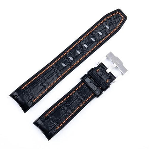 honyeuk Uhrenarmband aus Gummi und Leder für Rolex Daytona Submariner GMT 20 mm Armband für Omega Speedmaster Moonwatch(Orange) von honyeuk