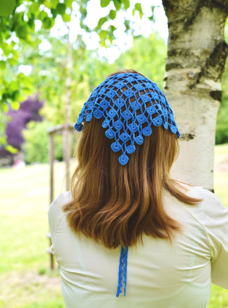 Seiden Häkel Bandana Lebendiges Boho Kopftuch - Multiway Wrap Seiden Häkel Bandana Lebendiges Boho Kopftuch - Multiway Wrap von hooplaCZ