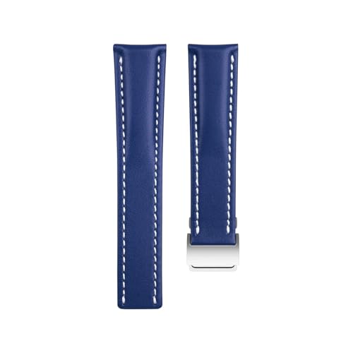 hoosouk Echtes Leder Uhrenarmband für Breitling Avenger Challenger Superocean Heritage Colt Blackbird Reconnaissance Uhrenarmband(Blues2,24-22mm) von hoosouk