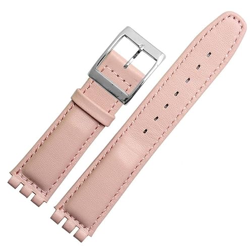 hoosouk Echtes Leder Uhrenarmband für SWATCH YRS YCS Unisex Leder Uhrenarmband mit Dornschließe(Pinks b,17mm) von hoosouk