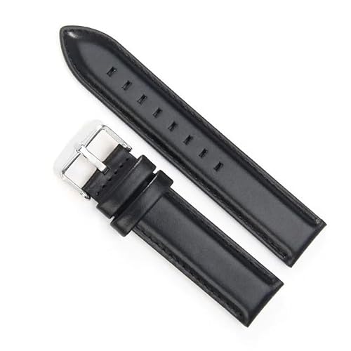 hoosouk Echtes Lederarmband für DW Herren Damen Uhrenarmband für Daniel Wellington(Black-Silver,18mm) von hoosouk