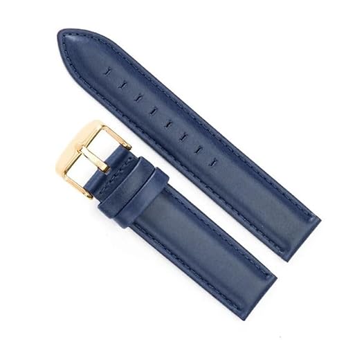hoosouk Echtes Lederarmband für DW Herren Damen Uhrenarmband für Daniel Wellington(Blue-Gold,22mm) von hoosouk