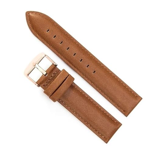 hoosouk Echtes Lederarmband für DW Herren Damen Uhrenarmband für Daniel Wellington(Brown-RoseGold,20mm) von hoosouk