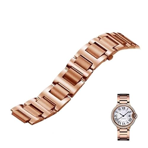 hoosouk Edelstahl-Uhrenarmband Für Cartier Ballon Bleu Uhrenkette(Gold,14-8mm) von hoosouk