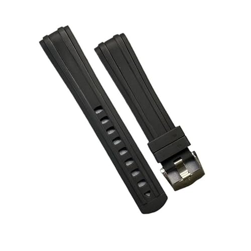 hoosouk Fluorkautschuk-Uhrenkette für Omega Seamaster 300 Ocean Universe 007 Uhrenarmband(Black) von hoosouk